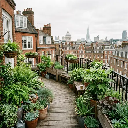 Terrace planting maintained through the season